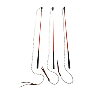 Carrot Stick - Kontaktstock mit Seil und Lederenden - ORANGE - Minimum Abnahme 10 Stück