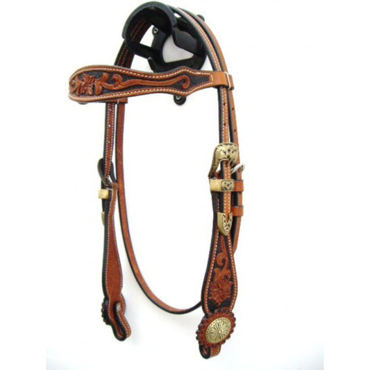 EE Tack Show Kopfstück - Shaped Stirnband & Cheeks - Two Tone - Y-115