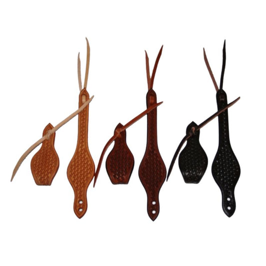 EE Tack Slobber Ends - 3 Farben mit Basket Tooling oder Harness Leder glatt - PAARWEISE