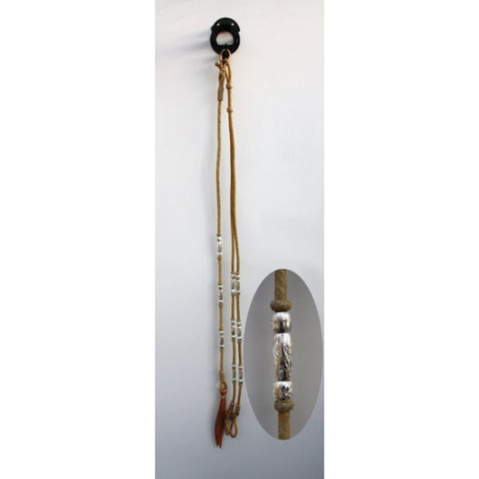 Romal Reins - Rawhide - Silver Ball's - Roller Pipe's - Natur