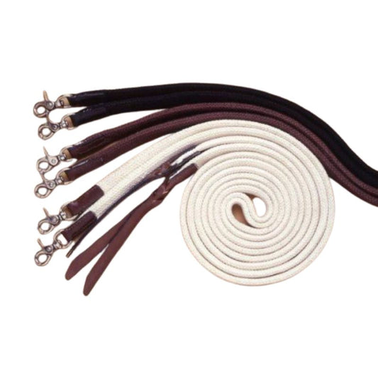 Cotton Braided Split Reins - Snap´s - BRAUN