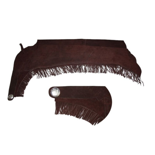 Chaps mit Fransen - Wildleder - Reissverschluss - S bis XL - BRAUN