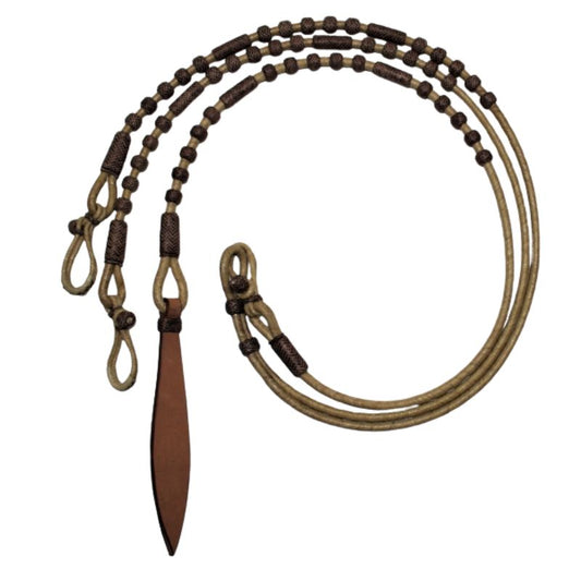 Romal Reins - Natur mit Braun Braiding - AE-168