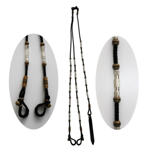 Romal Reins - mit Silber - DUNKEL - Extra Heavy