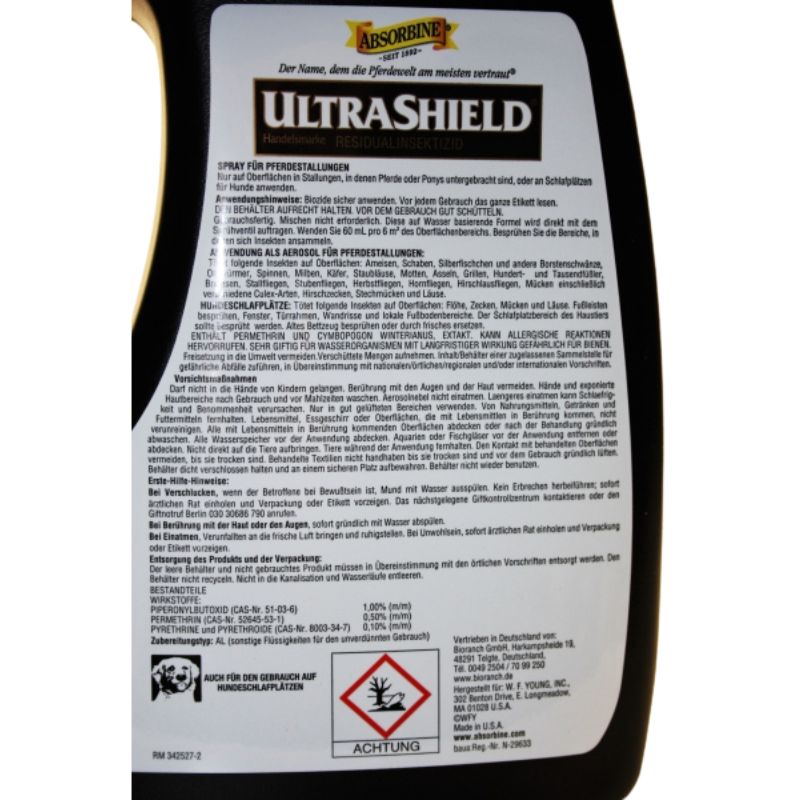 ULTRA SHIELD Stall- / Fliegenspray - 3,8ltr. GALLONE