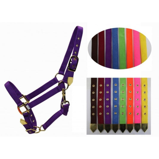 Deluxe Halfter - 2-fach verstellbar - Brass Snap - 8 versch. Farben - Gr. M