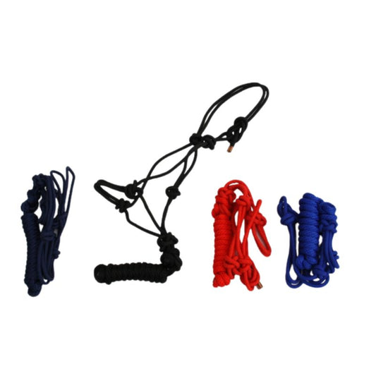 Strick Halfter - Poly Rope - mit Führstrick - verschiedene Farben